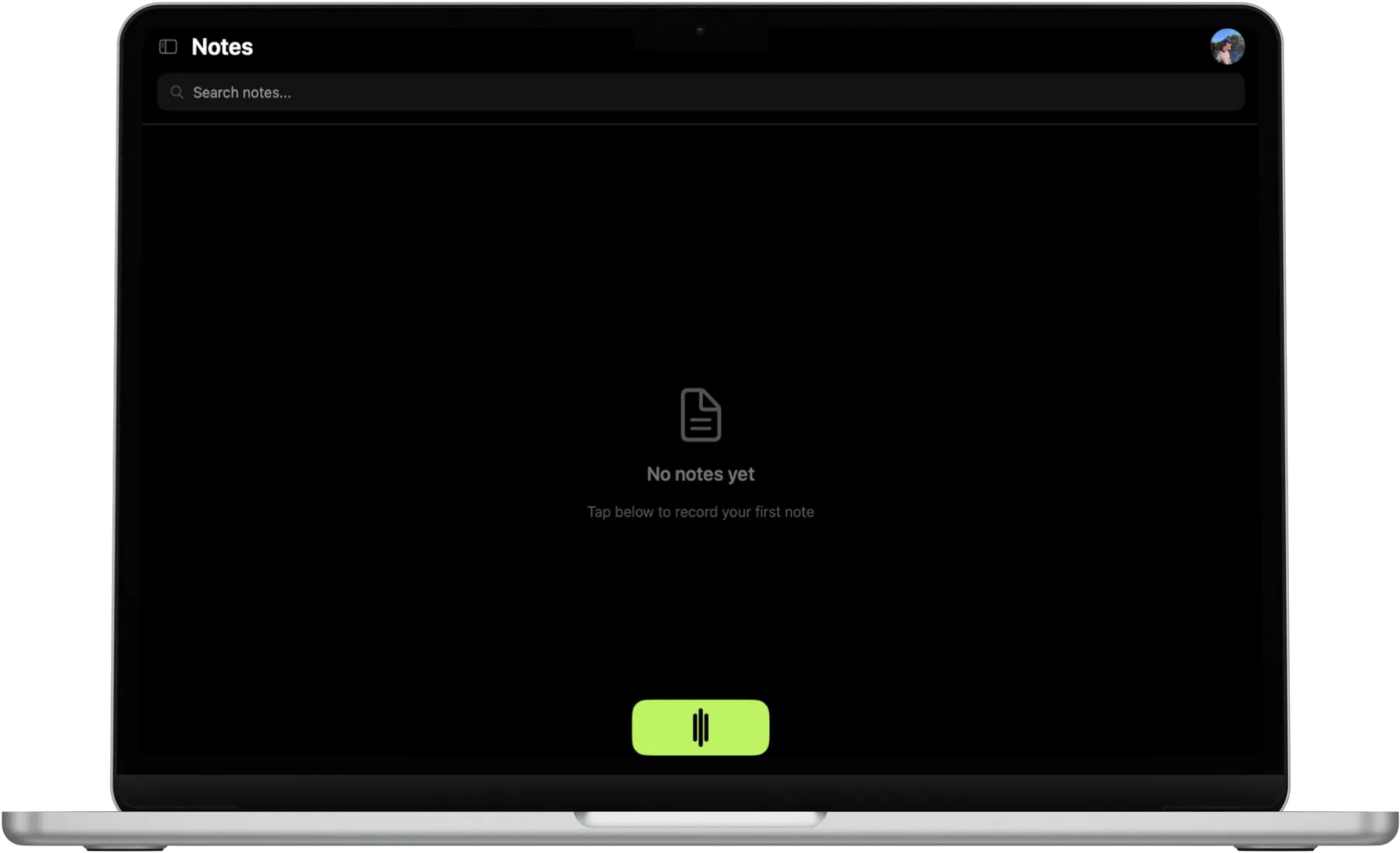 SpeaktoNotes on MacBook